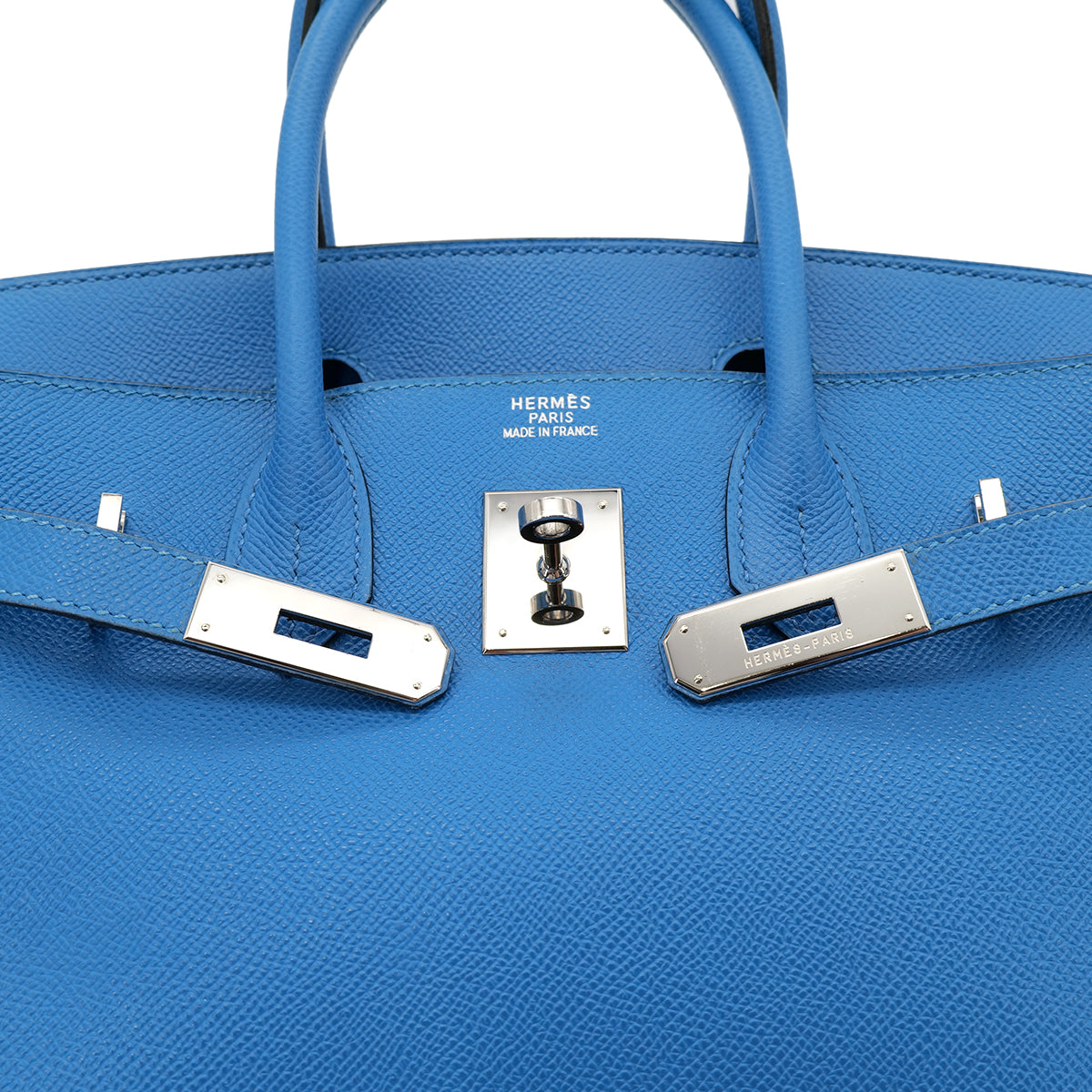 HERMES BIRKIN 30 BLUE FRANCE COUCHEVEL HAND BAG □F PHW 90303610