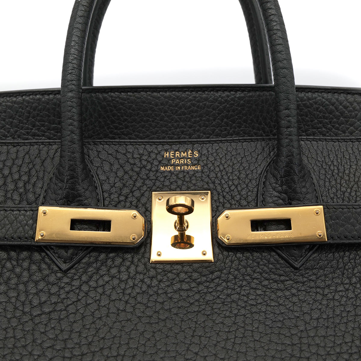 HERMES HAUT A COURROIES 32 BLACK FJORD HAND BAG 〇Y GHW 90303728