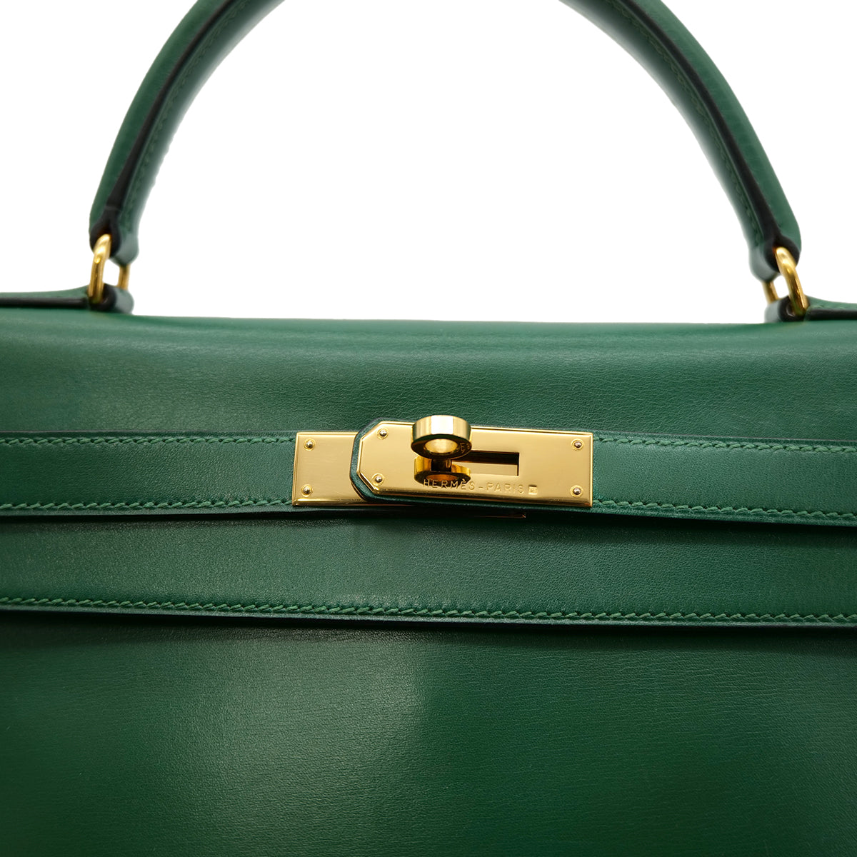 HERMES KELLY 32 RETOURNE VERT BOXCALF HAND SHOULDER BAG □B GHW 90304028