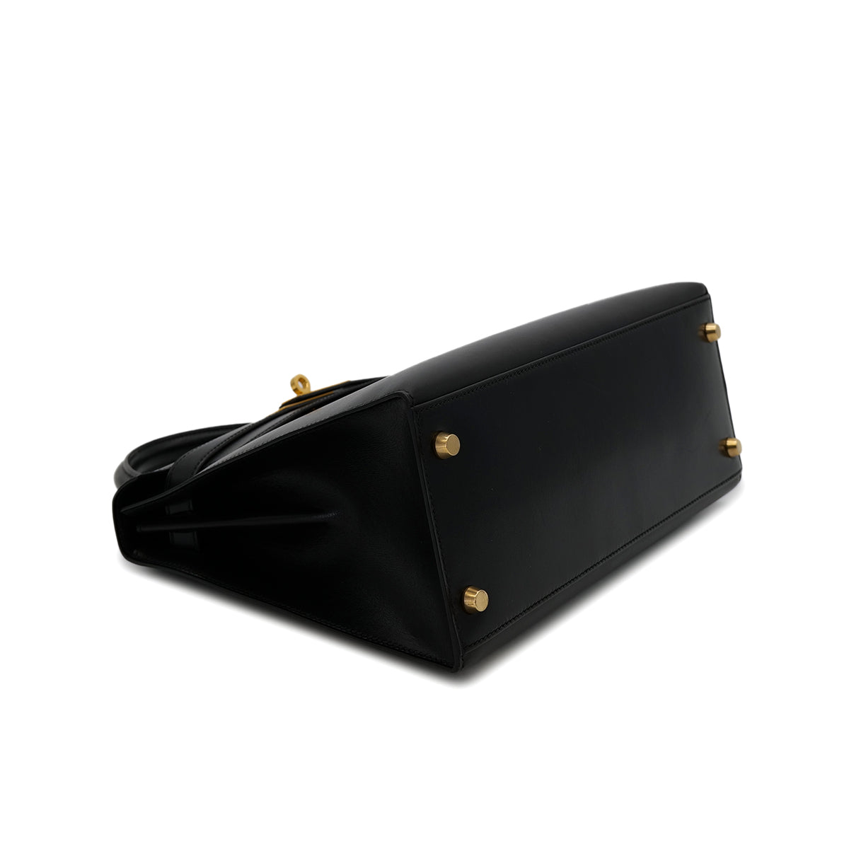 HERMES KELLY 28 SELLIER BLACK BOXCALF HAND SHOULDER BAG 〇X GHW 90304099