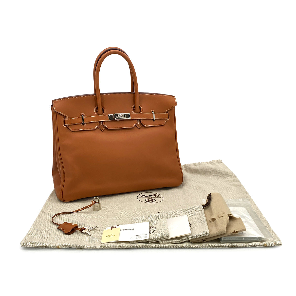 HERMES BIRKIN 35 GOLD VEAU SWIFT HAND BAG □K PHW 90304186