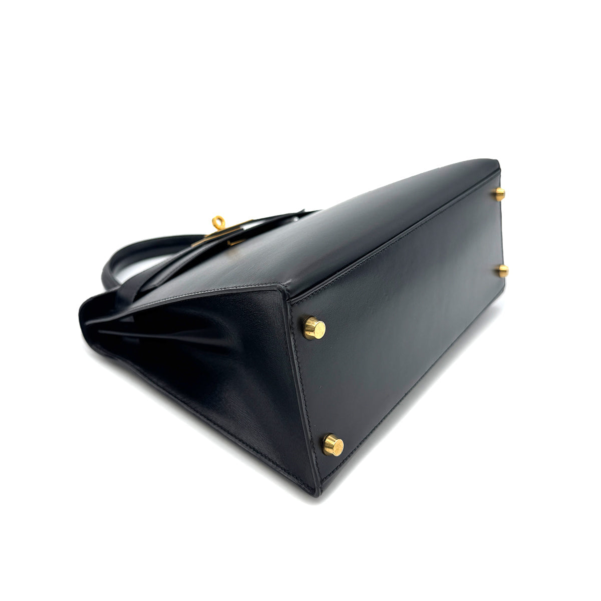 HERMES KELLY 28 SELLIER BLACK BOXCALF HAND SHOULDER BAG 〇X GHW 90304697 - PURPOSE