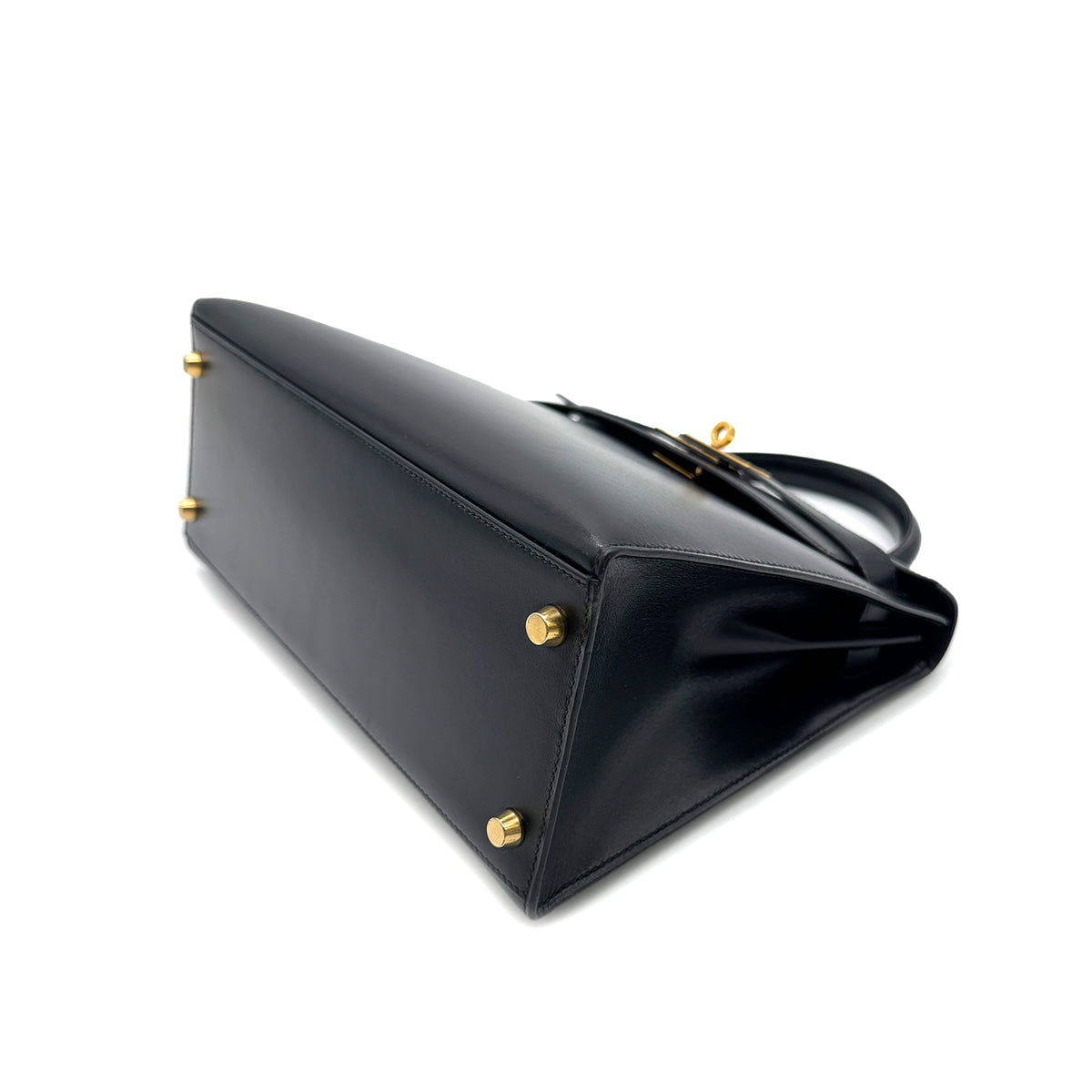 HERMES KELLY 28 SELLIER BLACK BOXCALF HAND SHOULDER BAG 〇X GHW 90304697 - PURPOSE