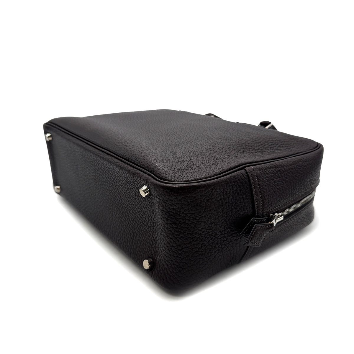 HERMES PLUME 32 CHOCOLAT FJORD HAND BAG □F PHW 90304763