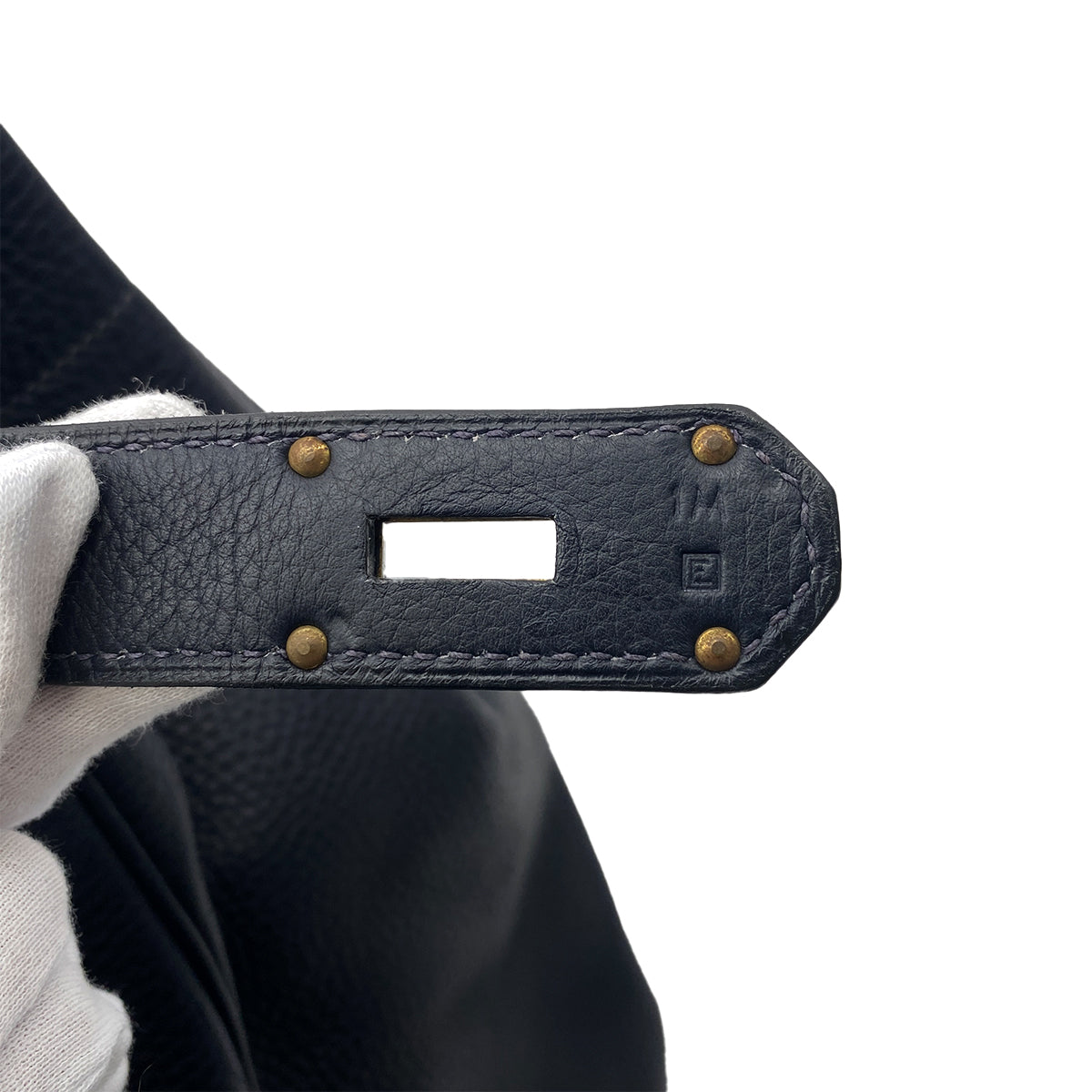 HERMES HAUT A COURROIES 50 BLUE INDIGO TOGO HAND BAG □E GHW 90304764