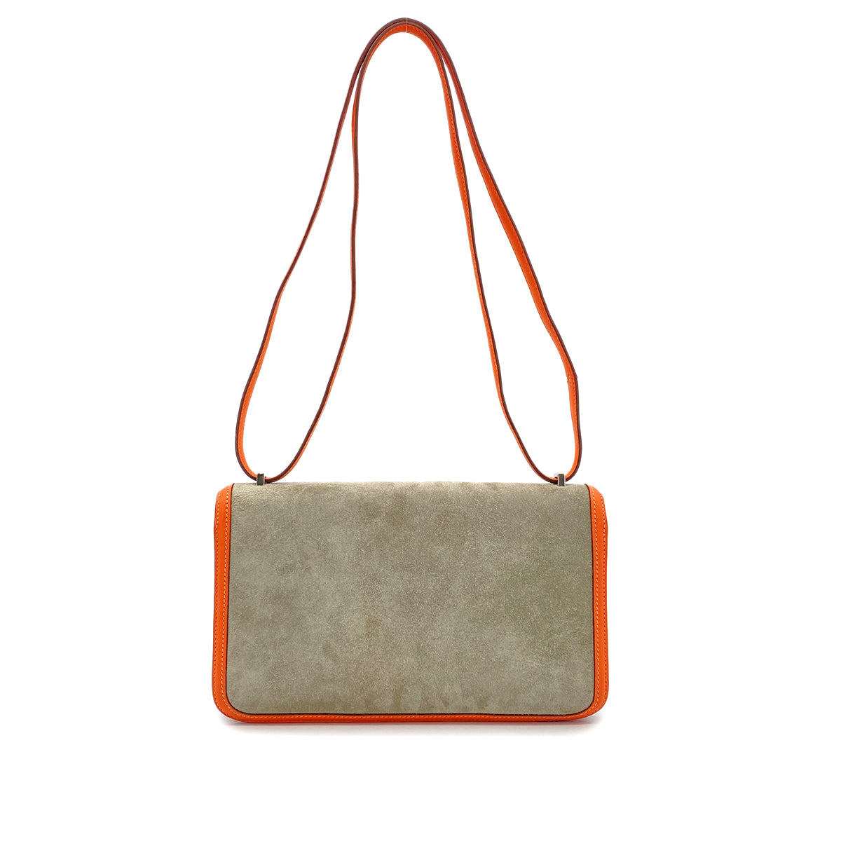 HERMES CONSTANCE ELAN GRIS PERLE CREVETTE DEBRIS SWIFT SHOULDER BAG □Q PHW 90304915