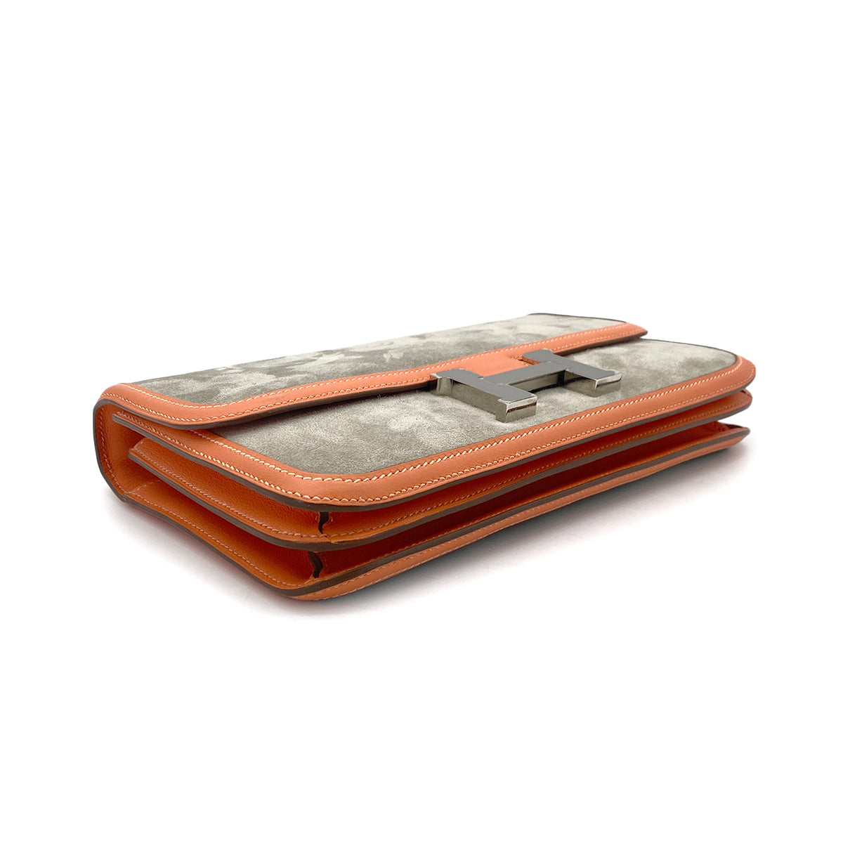 HERMES CONSTANCE ELAN GRIS PERLE CREVETTE DEBRIS SWIFT SHOULDER BAG □Q PHW 90304915