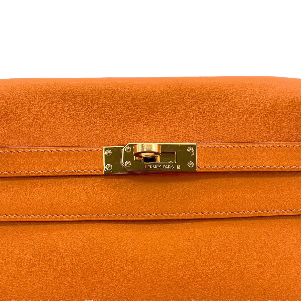 HERMES KELLY DANCE ORANGE VEAU SWIFT SHOULDER BAG □K GHW 90304918