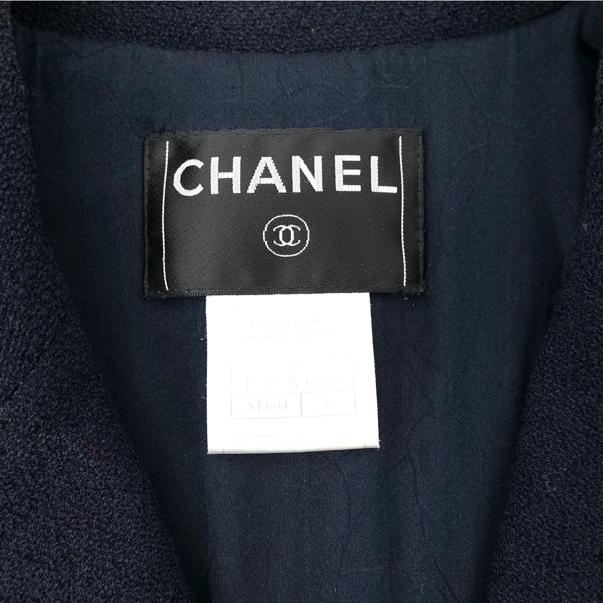 CHANEL COCO BUTTON NO5 TWEED JACKET NAVY WOOL 38 05C RTW 90305049