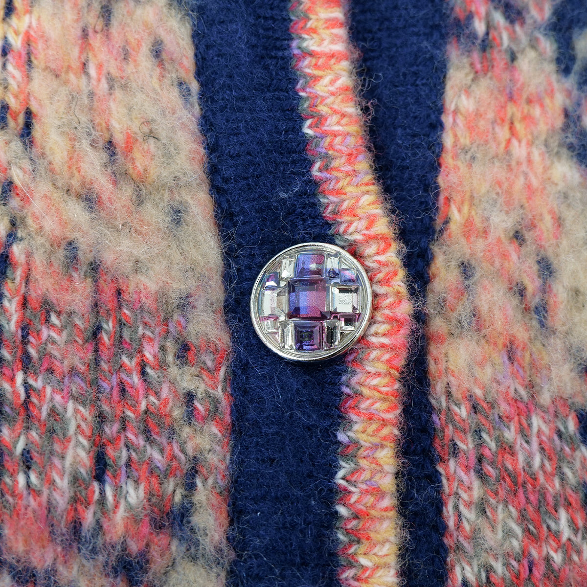 CHANEL CARDIGAN JACKET RHINESTONE BUTTON PINK CASHMERE 40 P72 RTW 90305050