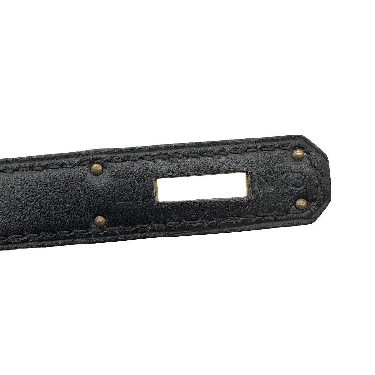 HERMES KELLY 28 SELLIER BLACK BOXCALF HAND SHOULDER BAG □A GHW 90305221