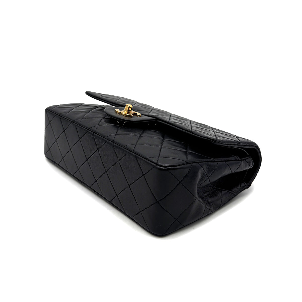 CHANEL VINTAGE CLASSIC FLAP SMALL CHAIN SHOULDER BAG BLACK LAMB SKIN 90305228