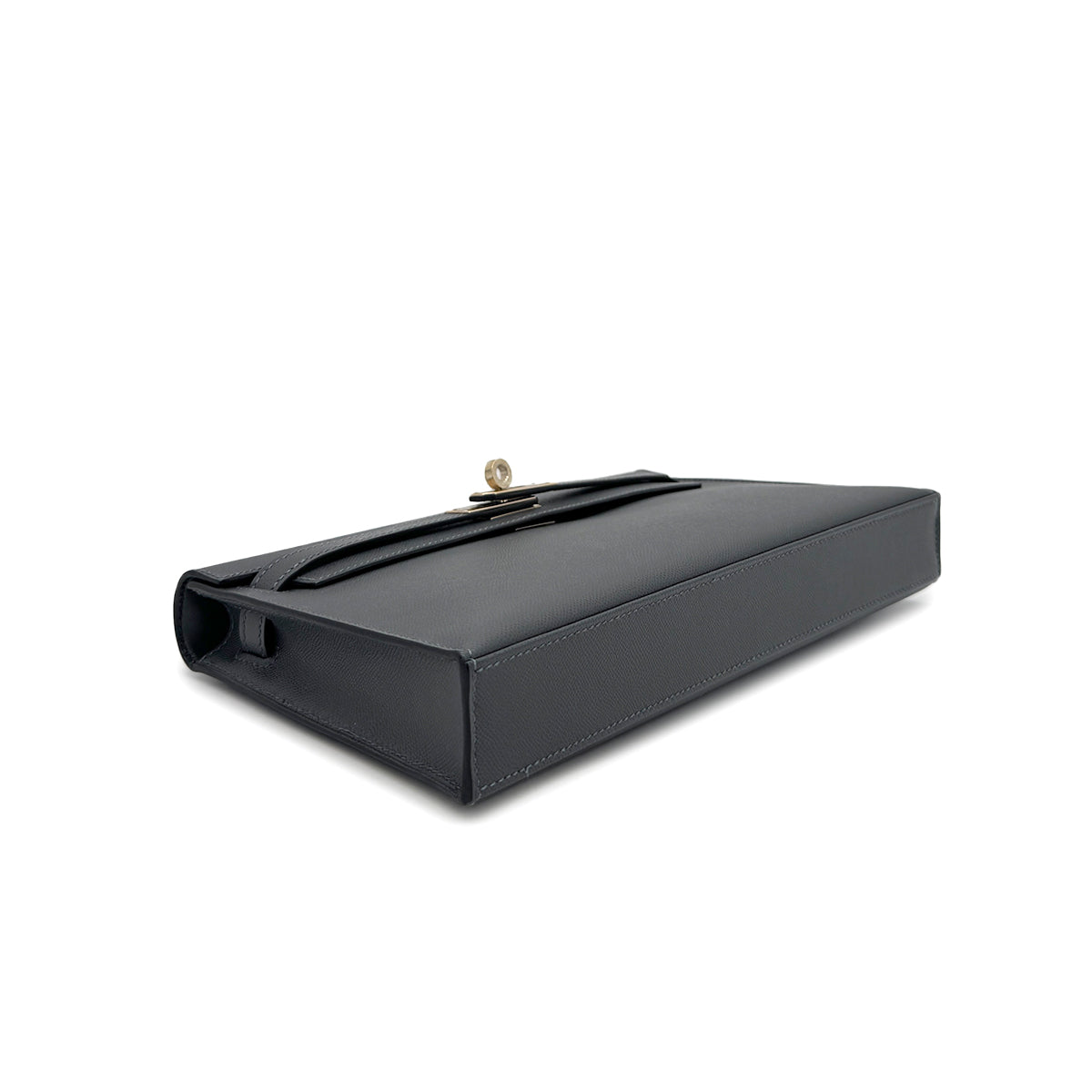 HERMES KELLY ELAN GRIS MISTY VEAU MADAME CLUTCH SHOULDER BAG K PGHW 90305229