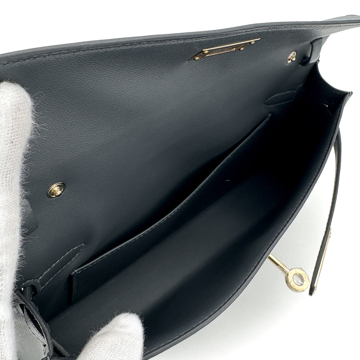 HERMES KELLY ELAN GRIS MISTY VEAU MADAME CLUTCH SHOULDER BAG K PGHW 90305229