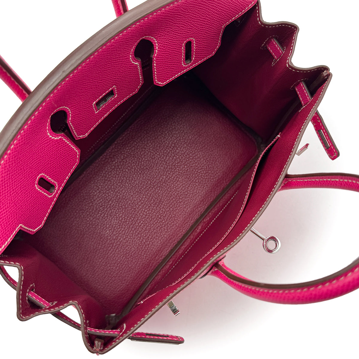 HERMES CANDY BIRKIN 25 ROSE TYRIEN RUBIS VEAU EPSOM HAND BAG □O PHW 90305234