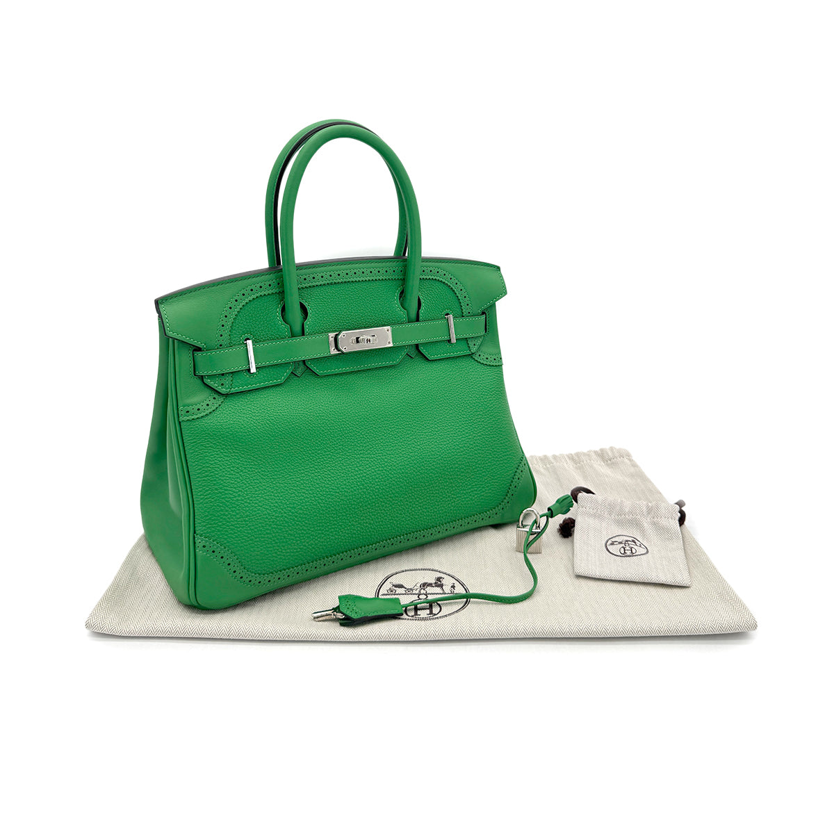 HERMES BIRKIN 30 GHILLIES BAMBOU TOGO SWIFT HAND BAG T PHW 90305240