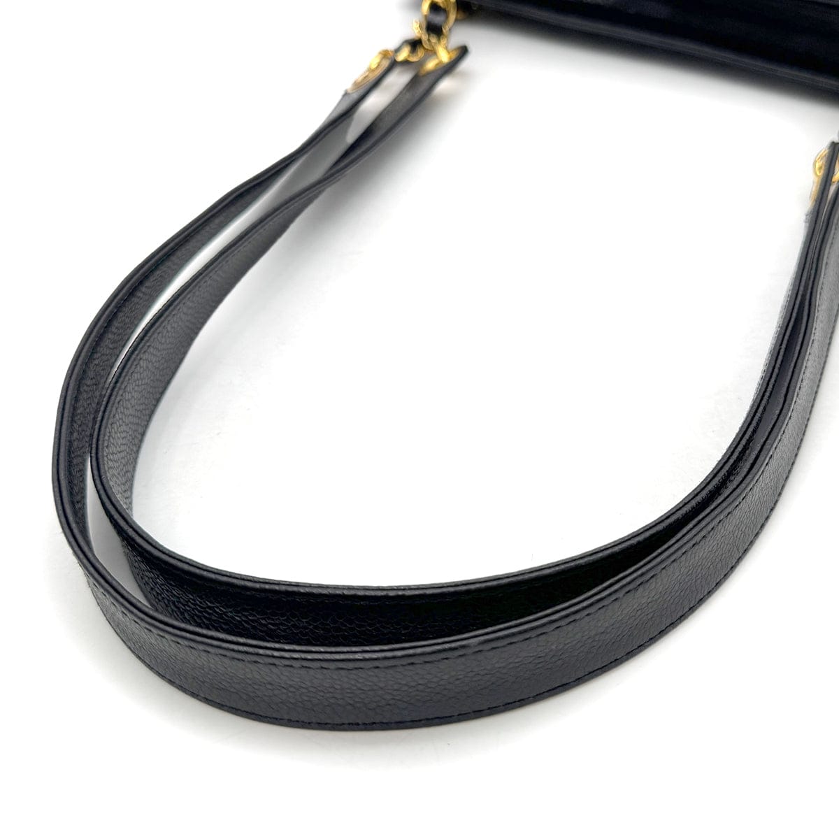 CHANEL VINTAGE TRIPLE COCO CHAIN TOTE BAG BLACK CAVIAR SKIN 90305462 - PURPOSE