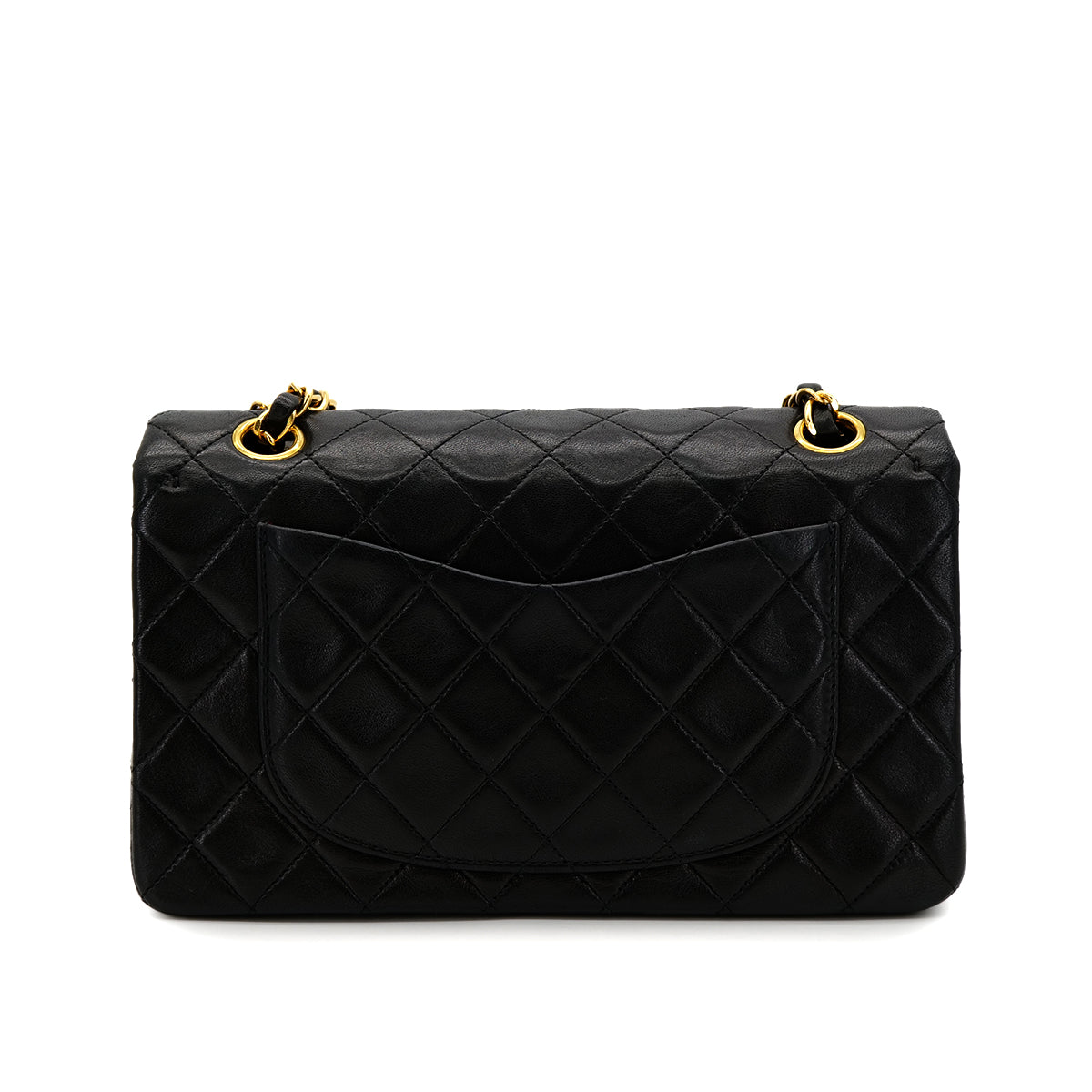 CHANEL VINTAGE CLASSIC FLAP SMALL CHAIN SHOULDER BAG BLACK LAMB SKIN 90305675