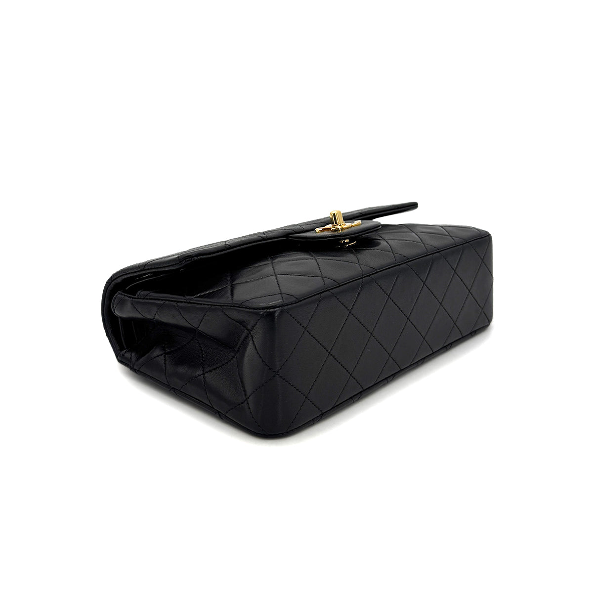 CHANEL VINTAGE CLASSIC FLAP SMALL CHAIN SHOULDER BAG BLACK LAMB SKIN 90305675