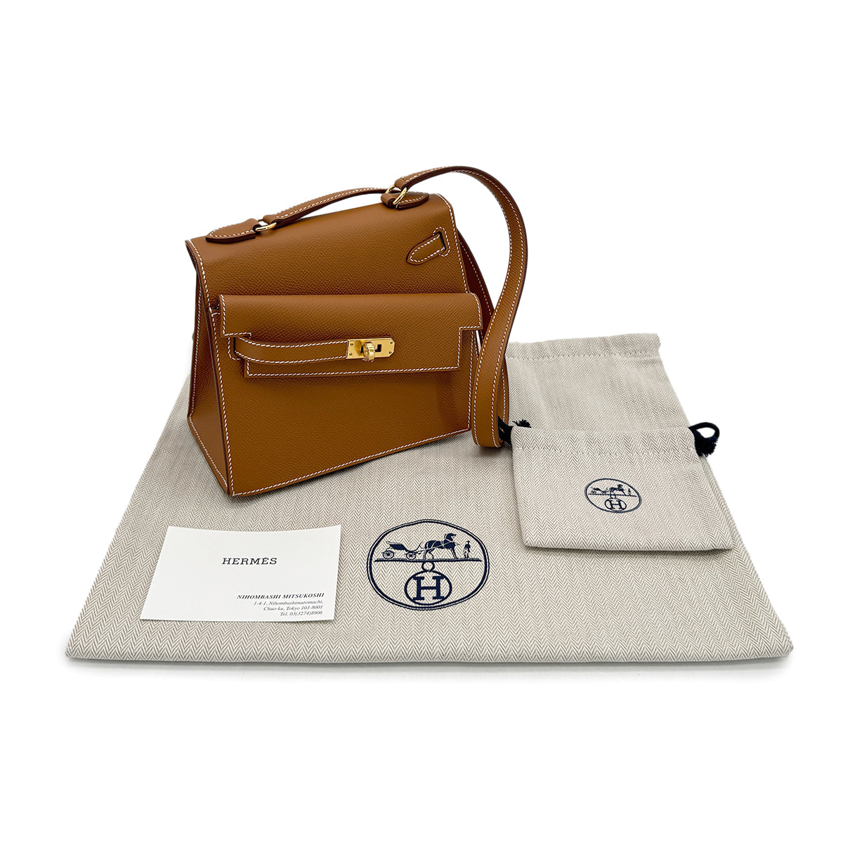 HERMES KELLY 20 SELLIER EN DESORDRE GOLD EPSOM SHOULDER BAG B GHW 90305997