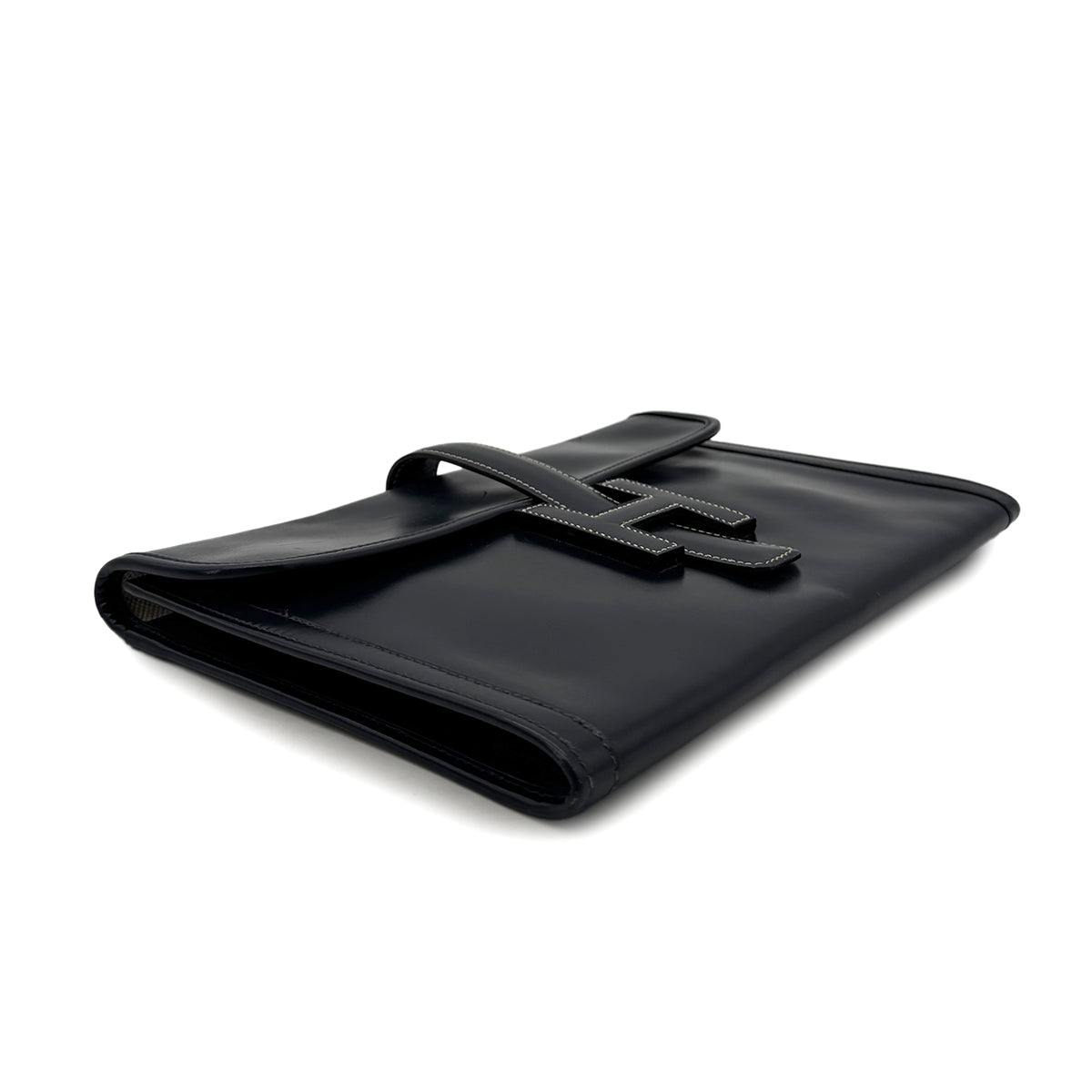 HERMES JIGE PM BLUE ROY BOXCALF CLUTCH BAG 〇Q 90306002 - PURPOSE