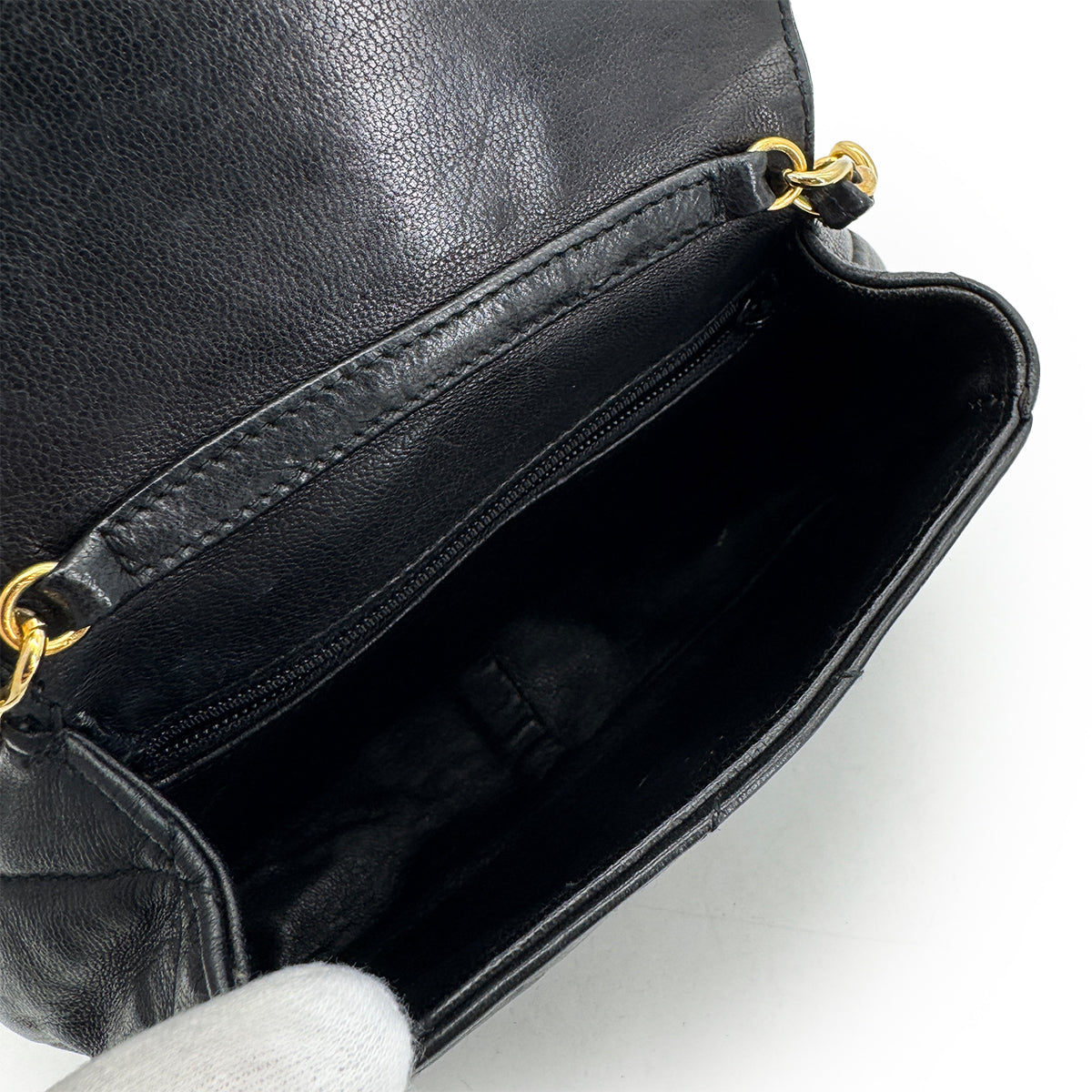 CHANEL VINTAGE COCOMARK MATELASSE CHAIN SHOULDER BAG BLACK LAMB SKIN 90306513