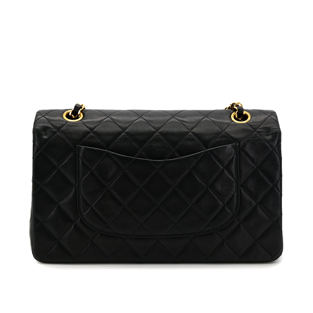 CHANEL VINTAGE CLASSIC FLAP MEDIUM CHAIN SHOULDER BAG BLACK LAMB SKIN 90306557 - PURPOSE