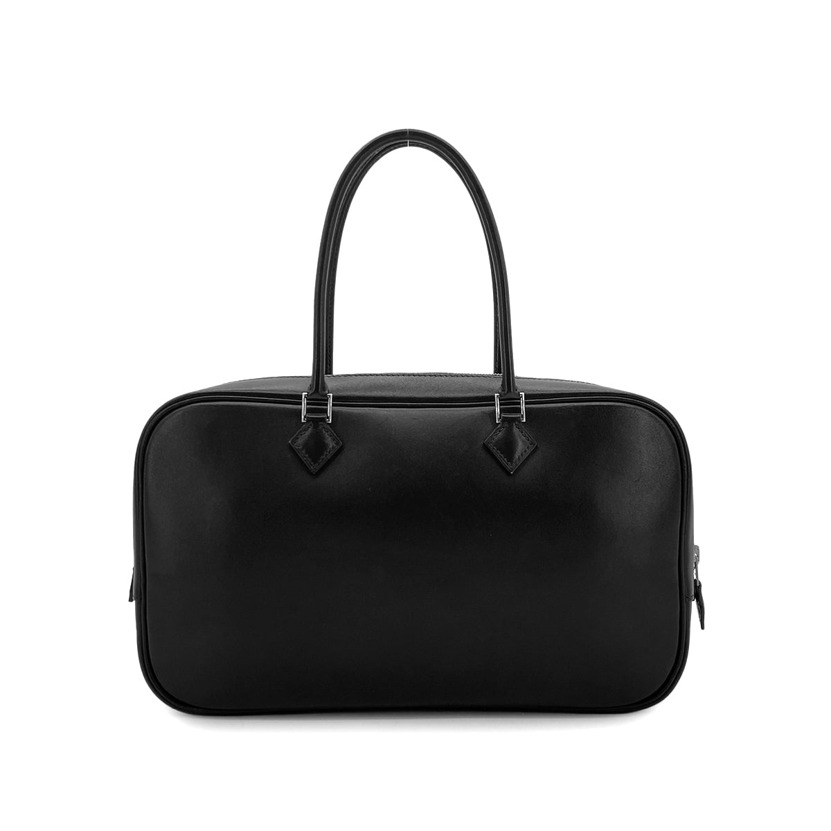 HERMES PLUME ELAN 28 BLACK BOX CALF HAND BAG □G PHW 90306567