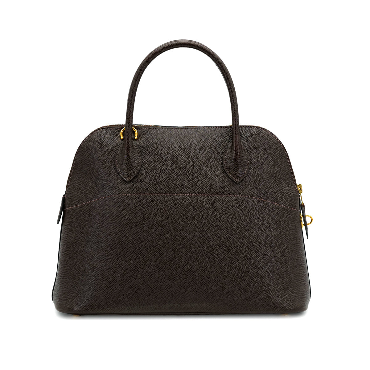 HERMES BOLIDE 31 CHOCOLAT COUCHEVEL HAND SHOULDER BAG □E GHW 90306853