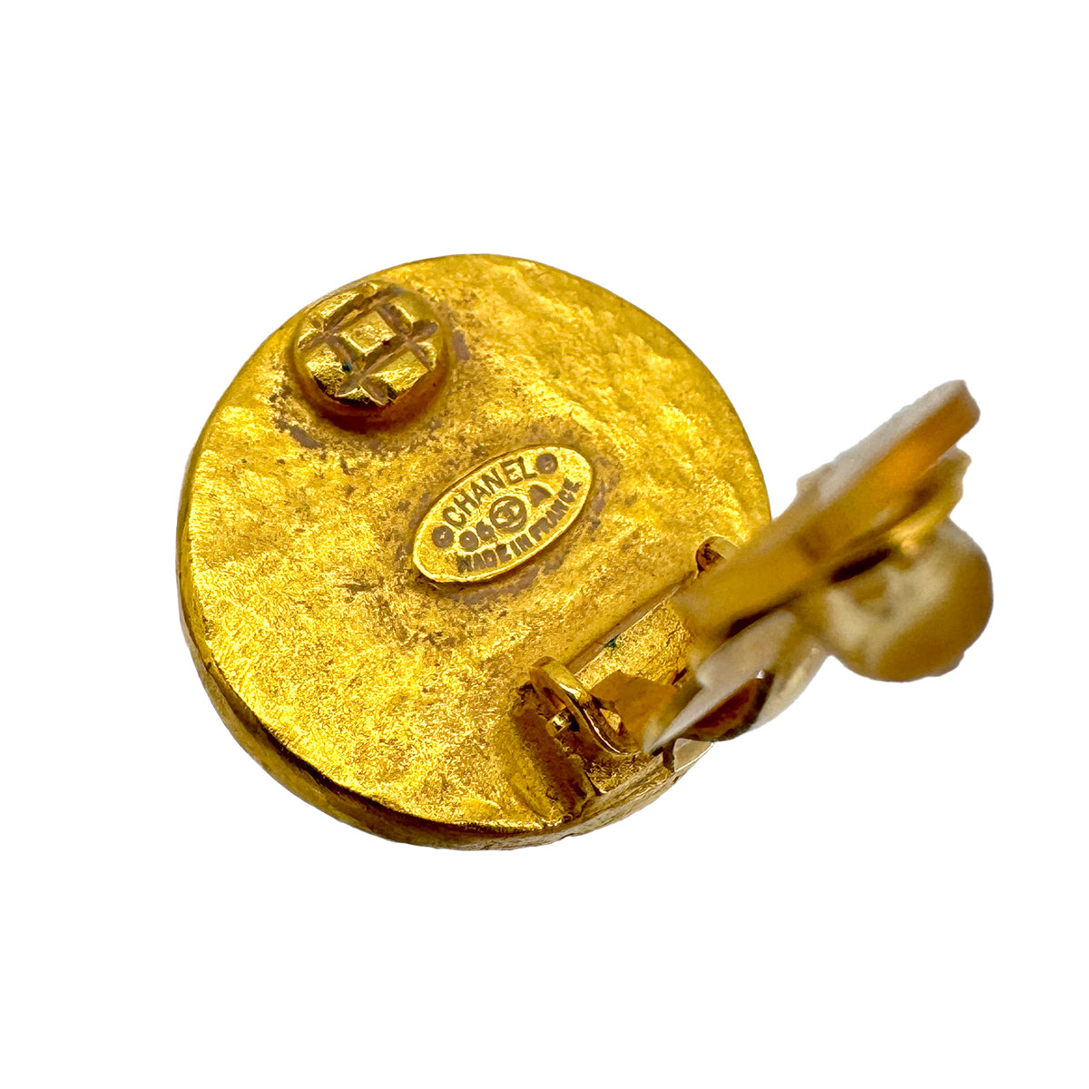 CHANEL VINTAGE EARRINGS COCOMARK ROUND ACCESSORY 96A 90306869