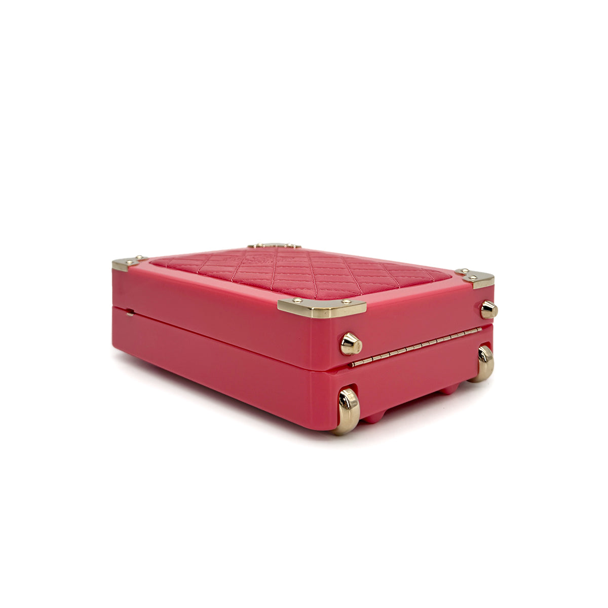 CHANEL EVENING IN THE AIR SUITCASE CHAIN SHOULDER BAG PINK PLASTIC LEATHER 90307214