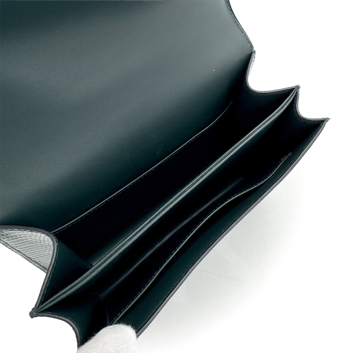 HERMES CONSTANCE MINI 18 VERT CYPRESS LIZARD SHOULDER BAG U PHW 90307375