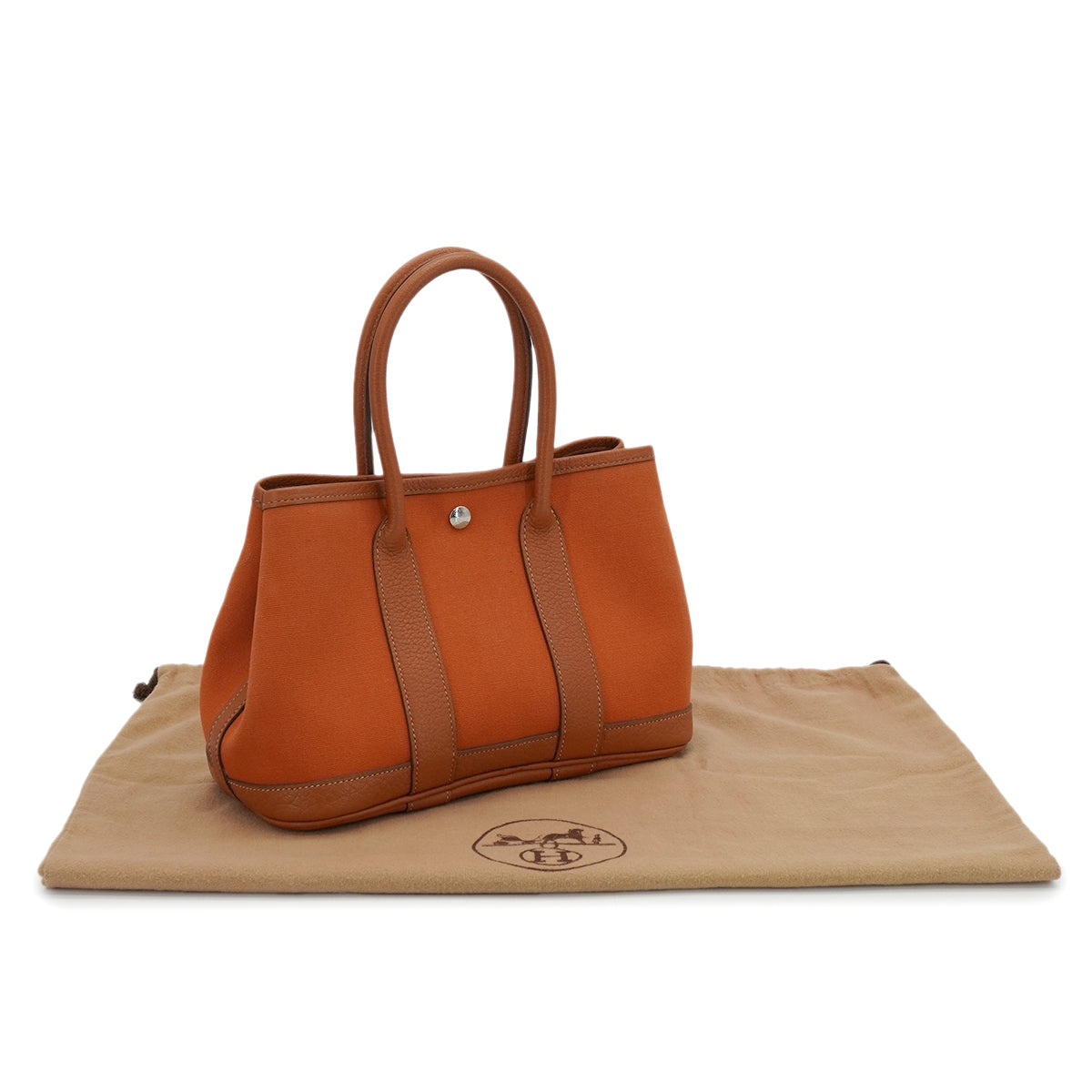 HERMES GARDEN PARTY TTPM POTIRON TOILE OFFICIER BUFFLE SKIPPER HAND BAG SQUARE I 90308251