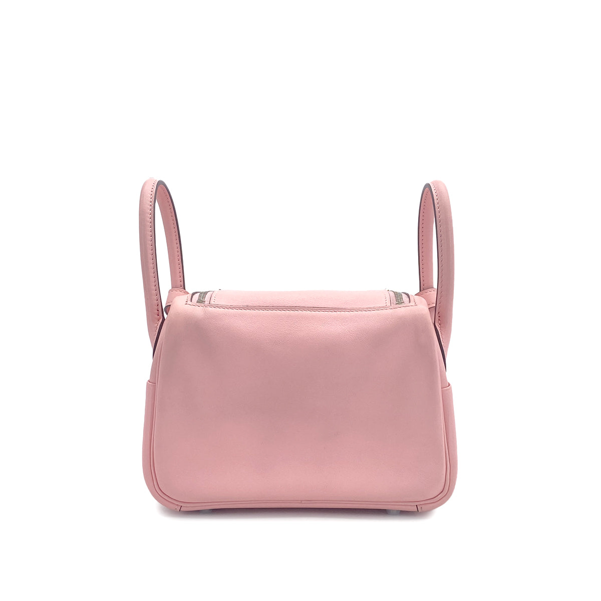 HERMES LINDY MINI ROSE SAKURA VEAU SWIFT SHOULDER BAG Z PALLADIUM HARDWARE 90308976