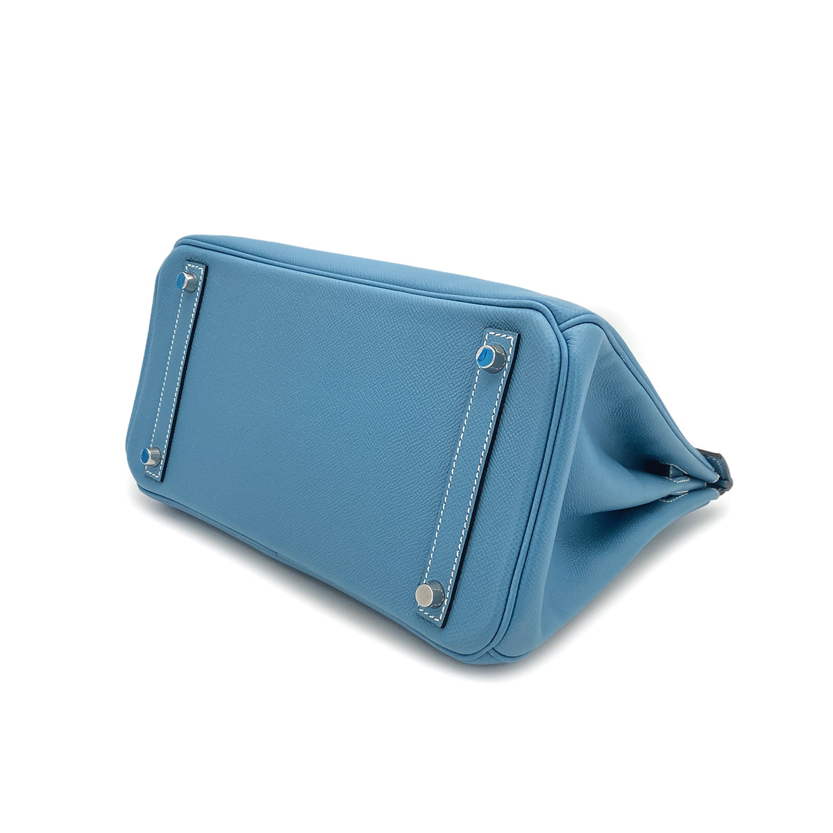 HERMES BIRKIN 30 BLUE JEAN EPSOM HAND BAG □L PALLADIUM HARDWARE 90308977