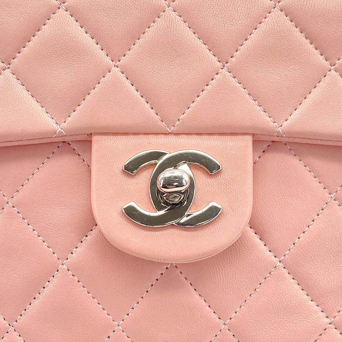 CHANEL VINTAGE MINI SQUARE 17 CHAIN SHOULDER BAG PINK LAMB SKIN 90308993