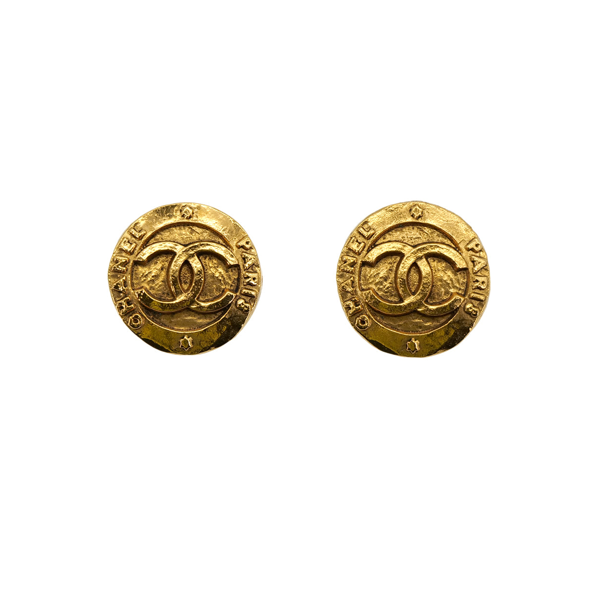 CHANEL VINTAGE EARRINGS ROUND COCOMARK GOLD 28 ACCESSORY 90309007 - PURPOSE