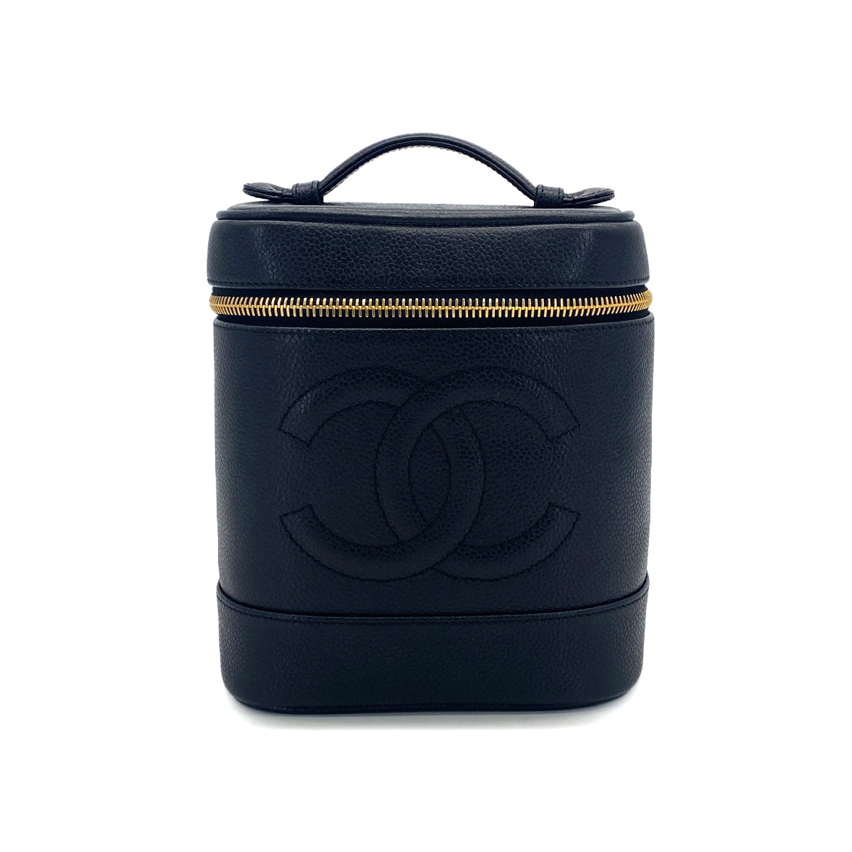 CHANEL VINTAGE VANITY HAND BAG BLACK CAVIAR SKIN 90309245 - PURPOSE