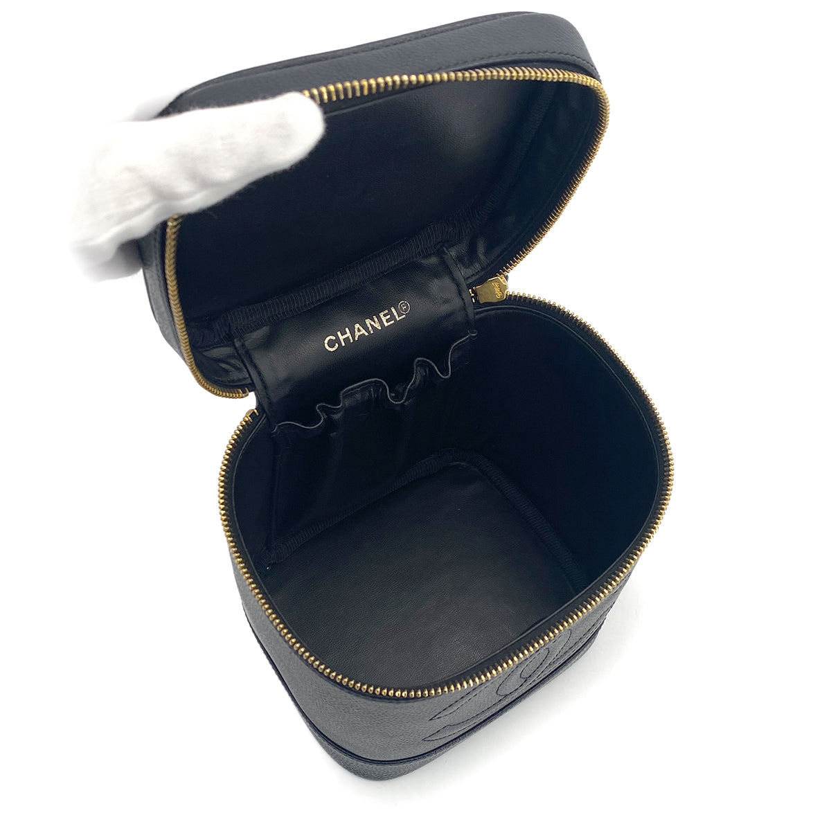 CHANEL VINTAGE VANITY HAND BAG BLACK CAVIAR SKIN 90309245 - PURPOSE