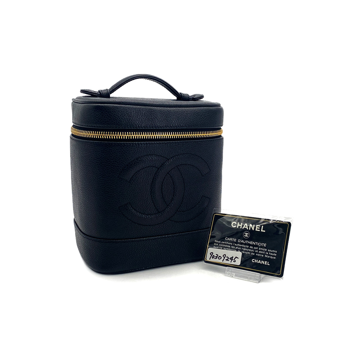 CHANEL VINTAGE VANITY HAND BAG BLACK CAVIAR SKIN 90309245 - PURPOSE