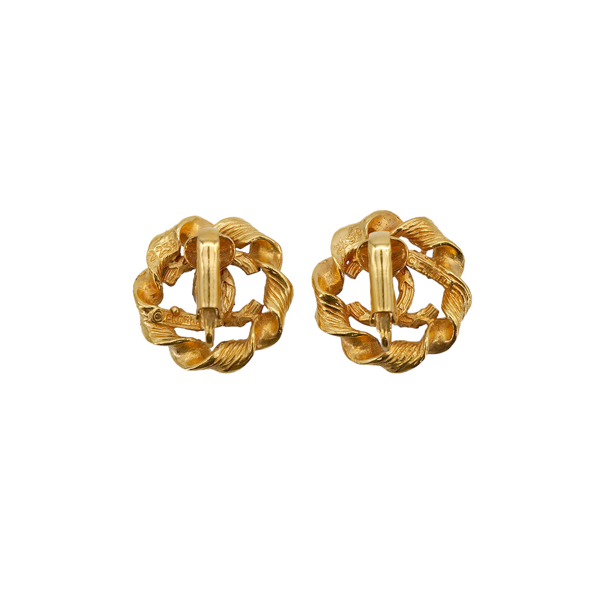 CHANEL VINTAGE EARRINGS COCOMARK ROUND TWIST GOLD ACCESSORY 90309747 - PURPOSE