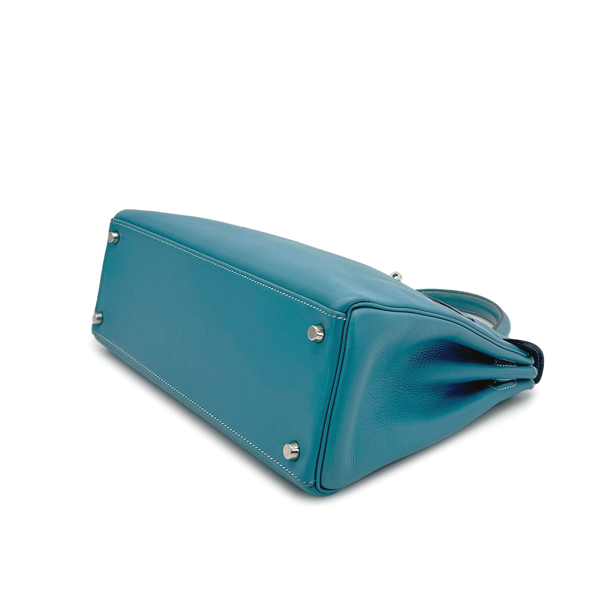 HERMES KELLY 32 RETOURNE BLUE JEAN EVERCOLOR HAND SHOULDER BAG 2005 SQUARE I PALLADIUM HARDWARE 90310272 - PURPOSE