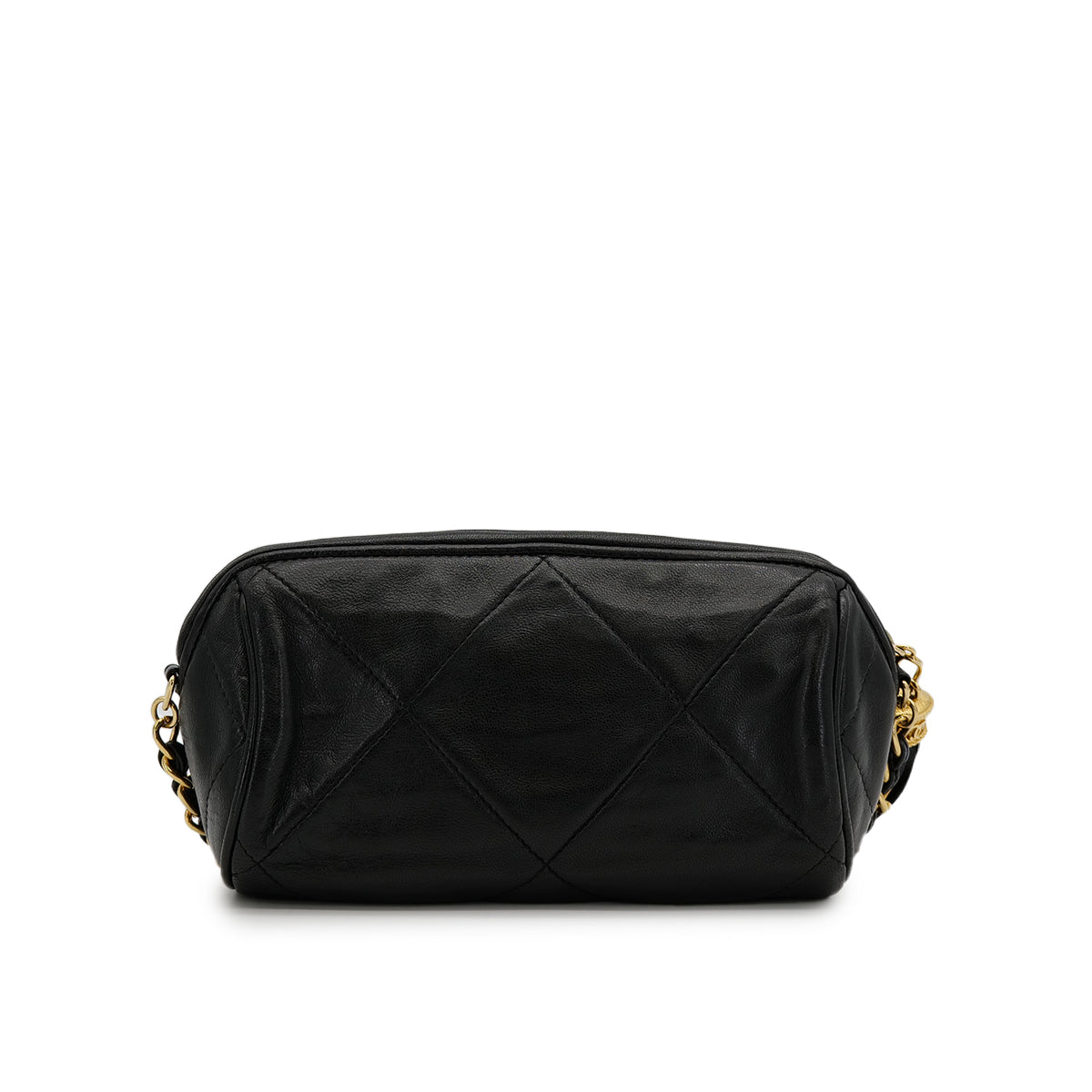CHANEL VINTAGE MATELASSE FRINGE CHAIN SHOULDER BAG BLACK LAMB SKIN 90310299 - PURPOSE