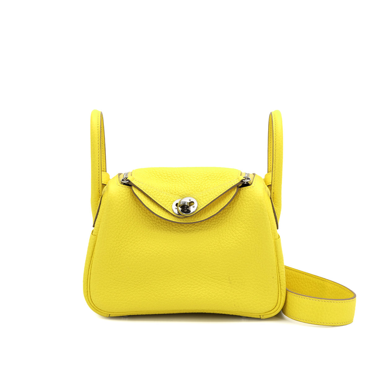 HERMES LINDY MINI LIME TAURILLON CLEMENCE SHOULDER BAG U PALLADIUM HARDWARE 90310310 - PURPOSE