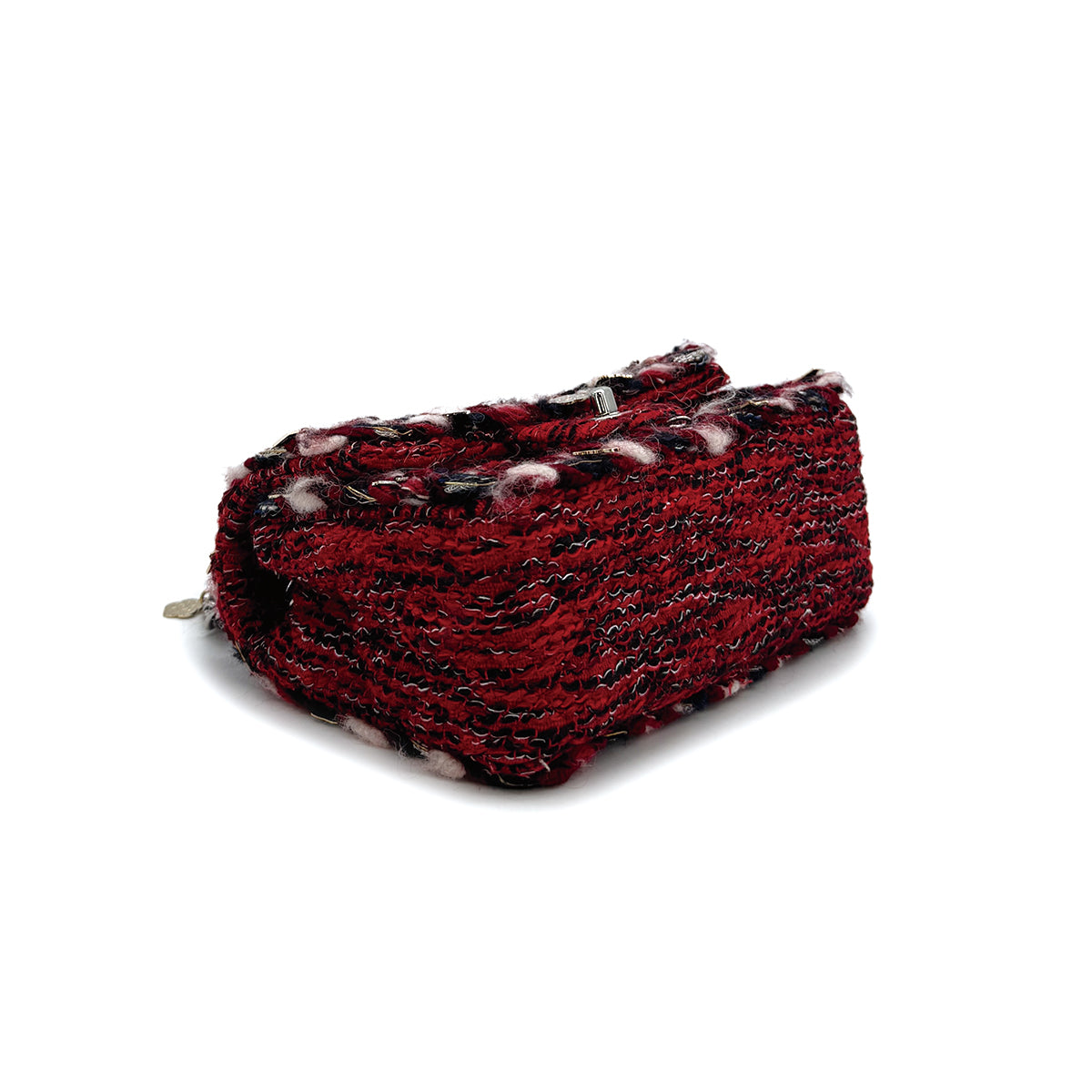 CHANEL MATELASSE CHAIN SHOULDER BAG RED TWEED ICON CHARM SILVER HARDWARE 90311044 - PURPOSE