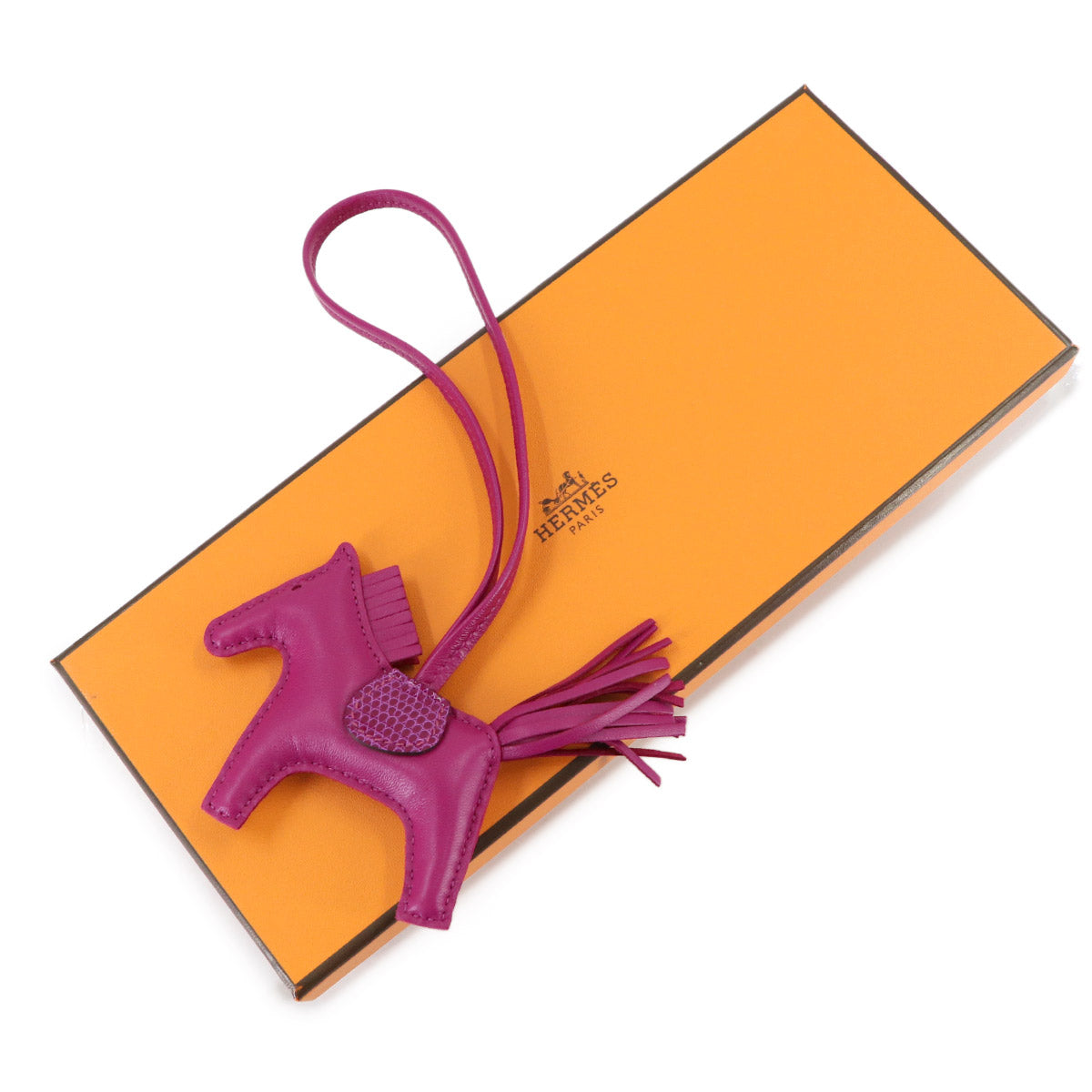 HERMES Rodeo PM Touch Bag Charm, Anneu Milo Lizard, Rose Purple, U Stamp, Rodeo PM Touch, Hermès 90313080