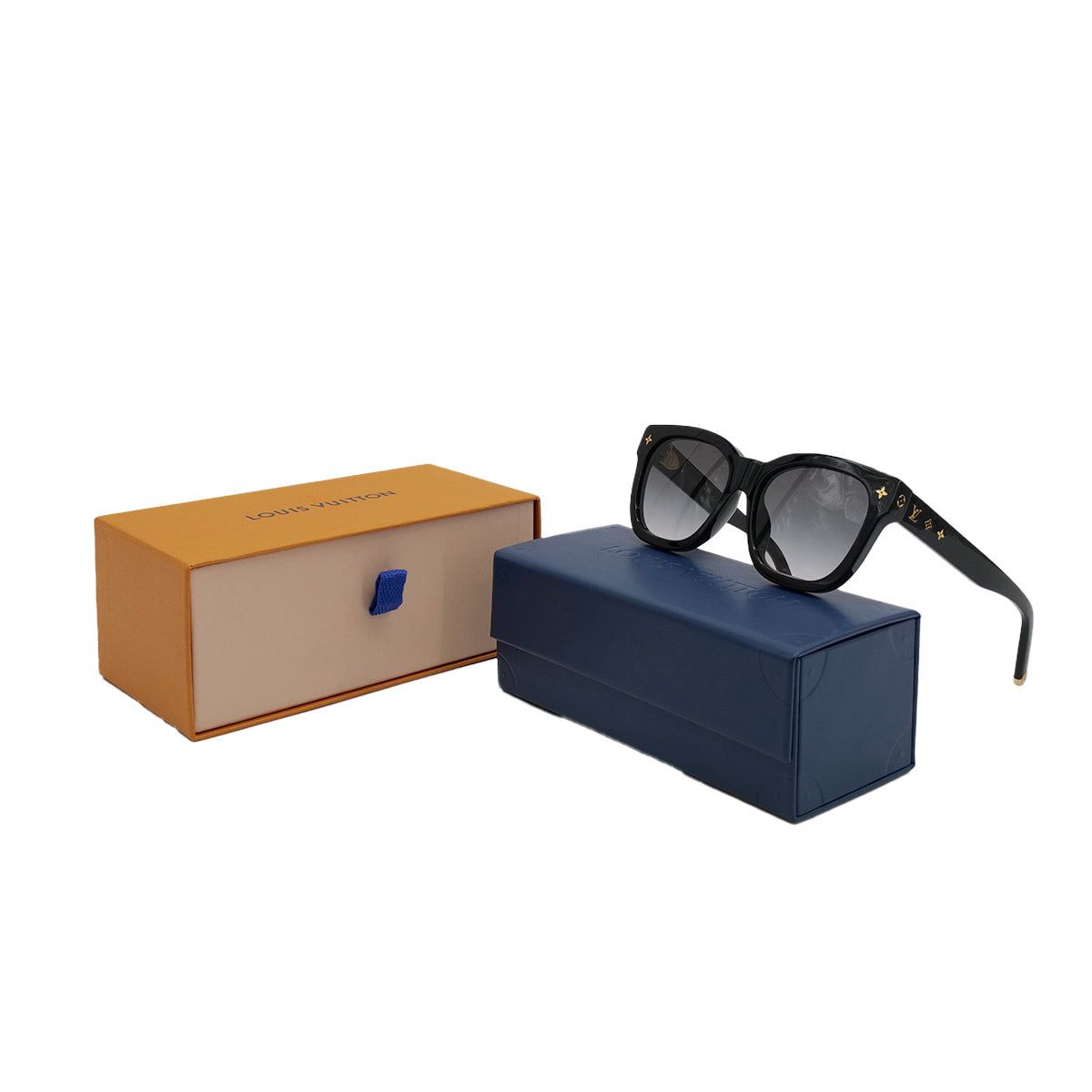 LOUIS VUITTON MY MONOGRAM SQUARE SUNGLASSES BLACK GOLD EYEWEAR Z1523E 90313326