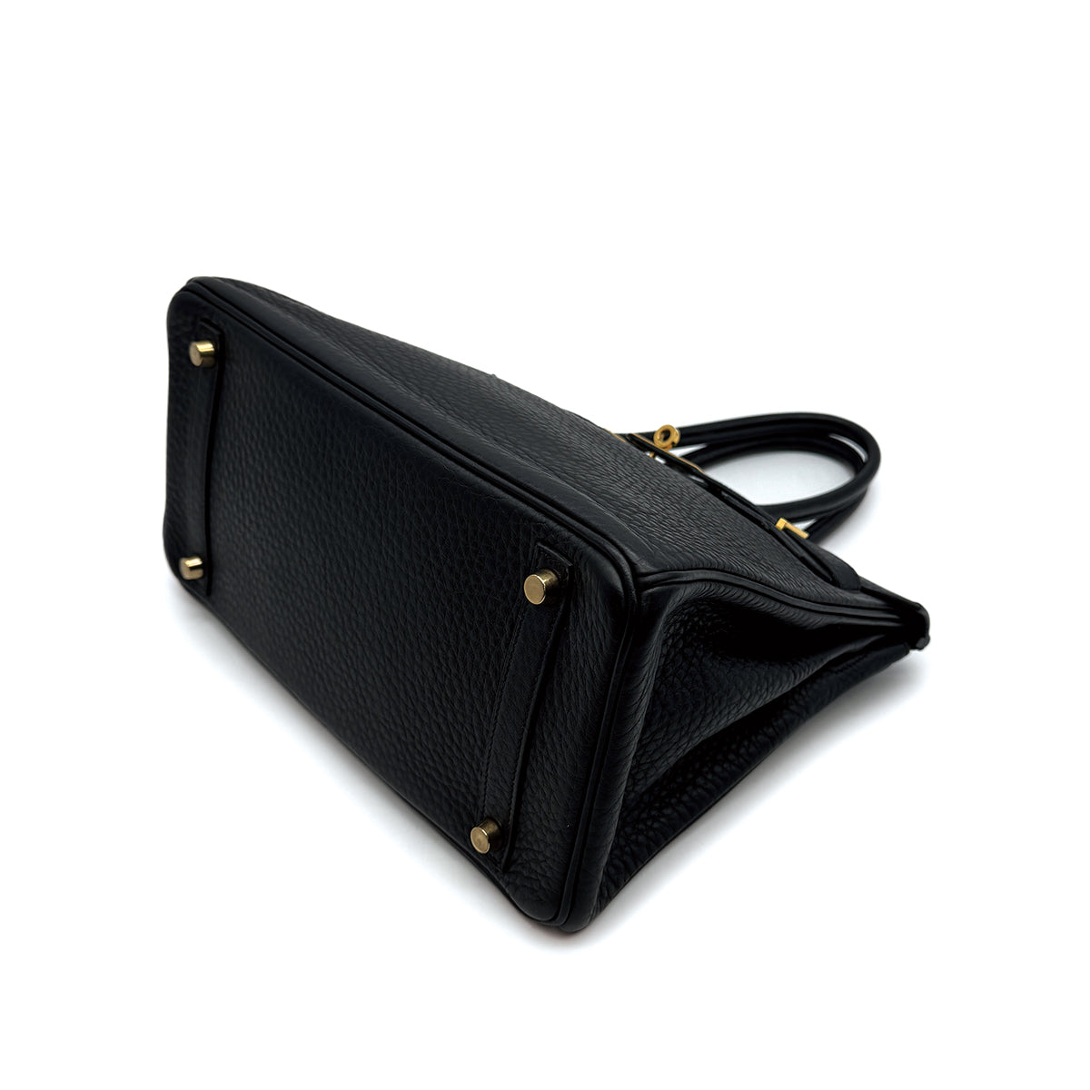 HERMES BIRKIN 30 BLACK TAURILLON CLEMENCE HAND BAG 2004 SQUARE H GOLD HARDWARE 90313531