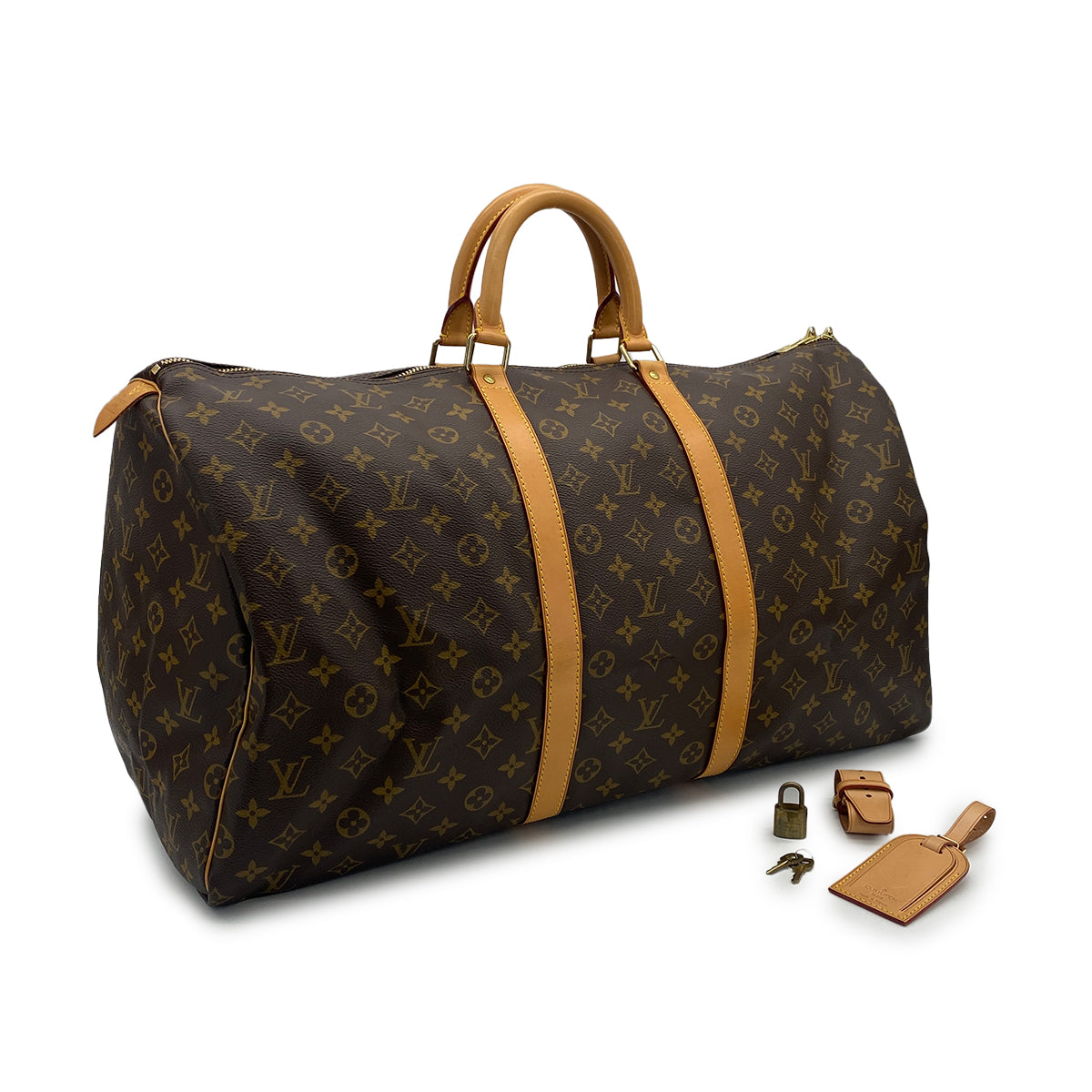 LOUIS VUITTON MONOGRAM KEEPALL 55 LUGGAGE BROWN M41424 90318284