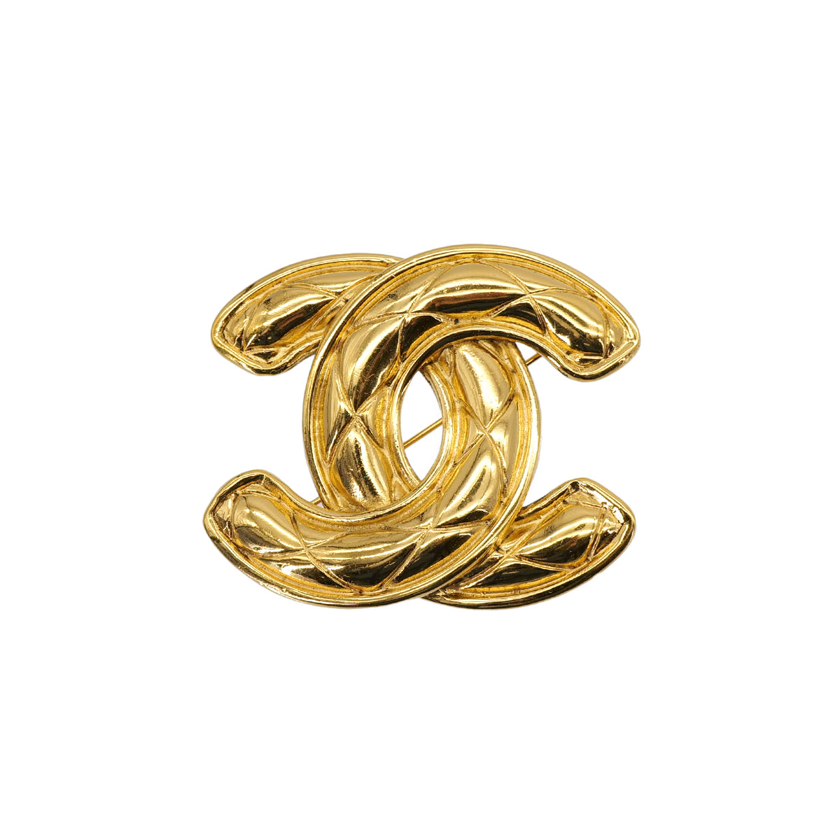 VINTAGE CHANEL BROOCH MATELASSE COCOMARK GOLD ACCESSORY 90319968